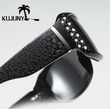 Carica l'immagine nel visualizzatore di Gallery, KUJUNY   Sunglasses Women's Polarized Sun Glasses With Diamonds Classic Retro Eyewear Ladies able Sunglass
