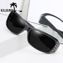 Carica l'immagine nel visualizzatore di Gallery, KUJUNY   Sunglasses Women's Polarized Sun Glasses With Diamonds Classic Retro Eyewear Ladies able Sunglass