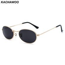 Load image into Gallery viewer, Kachawoo Oval Sunglasses For Men Small Metal Frame Black Red Pink Retro Sun Glasses Women Year Gift
