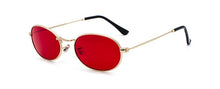 Load image into Gallery viewer, Kachawoo Oval Sunglasses For Men Small Metal Frame Black Red Pink Retro Sun Glasses Women Year Gift