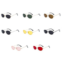 Load image into Gallery viewer, Kachawoo Oval Sunglasses For Men Small Metal Frame Black Red Pink Retro Sun Glasses Women Year Gift