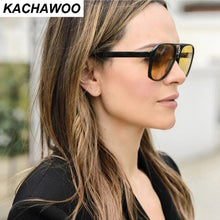 Load image into Gallery viewer, Kachawoo big frame sunglasses women brown orange grey  sun glasses for men unisex uv400 summer shades drop-shipping