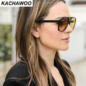 Kachawoo big frame sunglasses women brown orange grey  sun glasses for men unisex uv400 summer shades drop-shipping