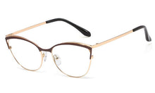 Carica l&#39;immagine nel visualizzatore di Gallery, Kachawoo occhiali da vista cat eye montatura da donna occhiali da vista in metallo occhiali da vista donna oro nero rosa articolo da regalo da donna 