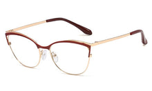 Carica l&#39;immagine nel visualizzatore di Gallery, Kachawoo occhiali da vista cat eye montatura da donna occhiali da vista in metallo occhiali da vista donna oro nero rosa articolo da regalo da donna 