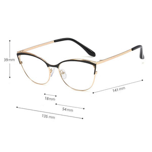 Kachawoo occhiali da vista cat eye montatura da donna occhiali da vista in metallo occhiali da vista donna oro nero rosa articolo da regalo da donna 