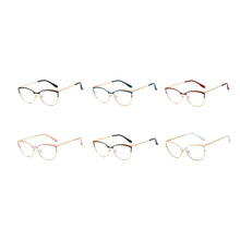 Carica l&#39;immagine nel visualizzatore di Gallery, Kachawoo occhiali da vista cat eye montatura da donna occhiali da vista in metallo occhiali da vista donna oro nero rosa articolo da regalo da donna 