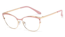 Carica l&#39;immagine nel visualizzatore di Gallery, Kachawoo occhiali da vista cat eye montatura da donna occhiali da vista in metallo occhiali da vista donna oro nero rosa articolo da regalo da donna 