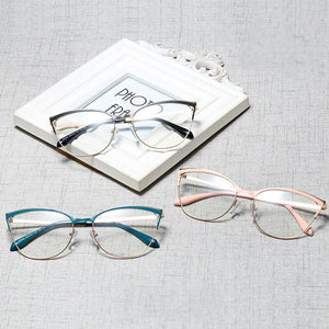 Kachawoo occhiali da vista cat eye montatura da donna occhiali da vista in metallo occhiali da vista donna oro nero rosa articolo da regalo da donna 