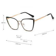 Load image into Gallery viewer, Kachawoo eyeglasses metal gold black cat eye glasses frames for women prescription accessories gift item ladies