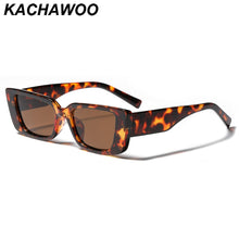 Load image into Gallery viewer, Kachawoo leopard rectangle sunglasses male eyeglasses female simple style brown black Summer decoration cheap