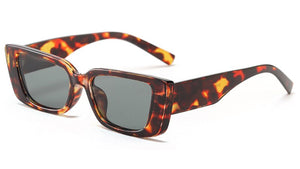 Kachawoo leopard rectangle sunglasses male eyeglasses female simple style brown black Summer decoration cheap