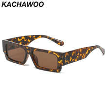 Carica l&#39;immagine nel visualizzatore di Gallery, Occhiali da sole rettangolari leopardati Kachawoo da donna occhiali da vista flat top da uomo quadrati semplici neri bianchi unisex europei 