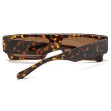 Carica l&#39;immagine nel visualizzatore di Gallery, Occhiali da sole rettangolari leopardati Kachawoo da donna occhiali da vista flat top da uomo quadrati semplici neri bianchi unisex europei 