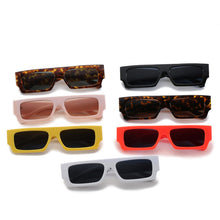 Carica l&#39;immagine nel visualizzatore di Gallery, Occhiali da sole rettangolari leopardati Kachawoo da donna occhiali da vista flat top da uomo quadrati semplici neri bianchi unisex europei 