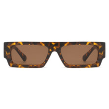 Carica l&#39;immagine nel visualizzatore di Gallery, Occhiali da sole rettangolari leopardati Kachawoo da donna occhiali da vista flat top da uomo quadrati semplici neri bianchi unisex europei 