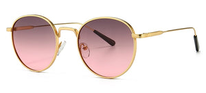 Kachawoo men's round sunglasses retro metal gold black brown classic sun glasses woman accessories gifts drop ship