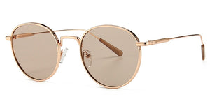 Kachawoo men's round sunglasses retro metal gold black brown classic sun glasses woman accessories gifts drop ship
