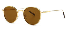 Load image into Gallery viewer, Kachawoo men&#39;s round sunglasses retro metal gold black brown classic sun glasses woman accessories gifts drop ship