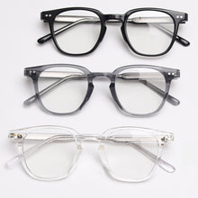 Carica l&#39;immagine nel visualizzatore di Gallery, Kachawoo occhiali da vista quadrati da uomo ottici TR90 anti blu luce trasparente grigio nero montatura per occhiali da donna fatti a mano in stile coreano 
