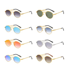 Load image into Gallery viewer, Kachawoo metal retro sunglasses men green blue mirror lens round sun glasses for women European style Summer uv400 seller