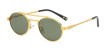 Load image into Gallery viewer, Kachawoo metal retro sunglasses men green blue mirror lens round sun glasses for women European style Summer uv400 seller
