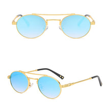 Load image into Gallery viewer, Kachawoo metal retro sunglasses men green blue mirror lens round sun glasses for women European style Summer uv400 seller