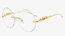 Carica l&#39;immagine nel visualizzatore di Gallery, Kachawoo senza montatura occhiali da sole rotondi da donna occhiali da sole in metallo per uomo accessori decorativi senza montatura blu marrone europeo 