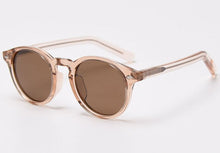 Load image into Gallery viewer, Kachawoo polarized sunglasses for men brown black TR90 round sun glasses women travel shades birthday presents 2023 Korean style