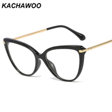 Load image into Gallery viewer, Kachawoo prescription glasses cat eye retro gold tr90 optical frame eyeglasses women&#39;s clear lens pattern style year gifts
