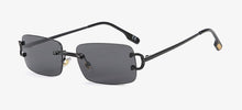 Carica l'immagine nel visualizzatore di Gallery, Kachawoo retro rectangular sunglasses rimless male female uv400 small sun glasses  blue pink gold metal birthday gifts