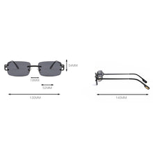 Carica l'immagine nel visualizzatore di Gallery, Kachawoo retro rectangular sunglasses rimless male female uv400 small sun glasses  blue pink gold metal birthday gifts