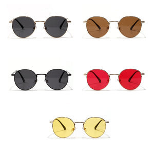 Kachawoo retro sunglasses for men gold black round sun glasses metal frame women sun shade UV400 yellow summer drop ship