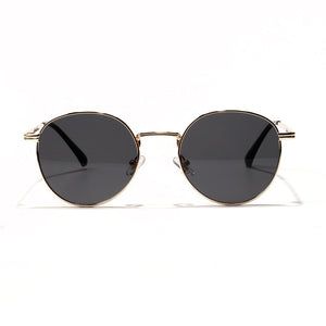 Kachawoo retro sunglasses for men gold black round sun glasses metal frame women sun shade UV400 yellow summer drop ship