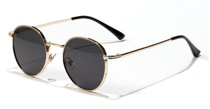 Kachawoo retro sunglasses for men gold black round sun glasses metal frame women sun shade UV400 yellow summer drop ship