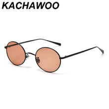 Load image into Gallery viewer, Kachawoo retro sunglasses men polarized black orange round sun glasses for women oval metal hip hop style accessories drop ship