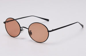 Kachawoo retro sunglasses men polarized black orange round sun glasses for women oval metal hip hop style accessories drop ship