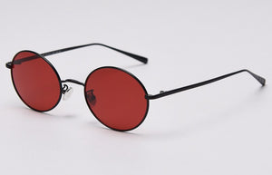 Kachawoo retro sunglasses men polarized black orange round sun glasses for women oval metal hip hop style accessories drop ship