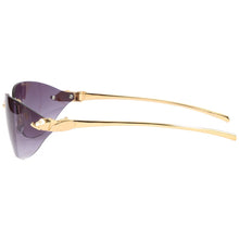 Load image into Gallery viewer, Kachawoo rimless cat eye sunglasses women oval metal eyewear accessories for men grey black Summer shades European style