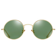 Load image into Gallery viewer, Kachawoo round polarized sunglasses for women metal gold green retro sun glasses man driving full rim style unisex eyewear