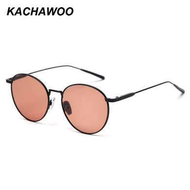 Kachawoo round polarized sunglasses male driving orange black women sun glasses metal gold uv400 summer  drop ship