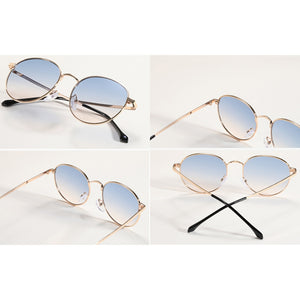 Kachawoo round sunglasses women men uv400 gold metal sun glasses small retro frame black brown Summer shades for drop-shipping