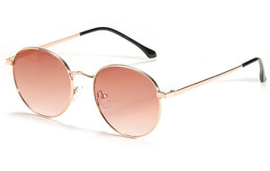 Kachawoo round sunglasses women men uv400 gold metal sun glasses small retro frame black brown Summer shades for drop-shipping