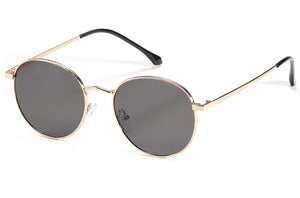 Kachawoo round sunglasses women men uv400 gold metal sun glasses small retro frame black brown Summer shades for drop-shipping