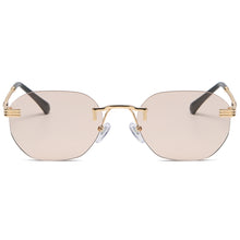 Load image into Gallery viewer, Kachawoo square retro sunglasses rimless brown black metal sun glasses for men women popular accessories  selling drop ship