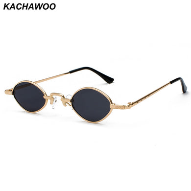 Kachawoo tiny sunglasses men metal frame black red clear lens retro small oval sun glasses women unisex gift items