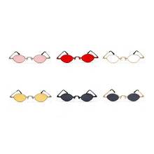 Load image into Gallery viewer, Kachawoo tiny sunglasses men metal frame black red clear lens retro small oval sun glasses women unisex gift items