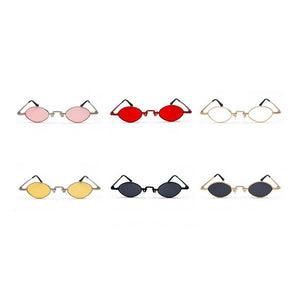 Kachawoo tiny sunglasses men metal frame black red clear lens retro small oval sun glasses women unisex gift items