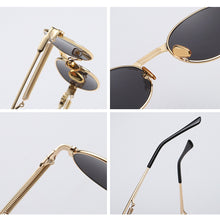 Carica l'immagine nel visualizzatore di Gallery, Kachawoo women retro sunglasses vintage punk style gold green oval sun glasses for men round uv400 unisex 2023