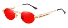 Carica l'immagine nel visualizzatore di Gallery, Kachawoo women retro sunglasses vintage punk style gold green oval sun glasses for men round uv400 unisex 2023